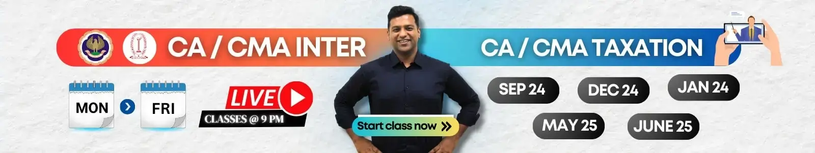 CA Foundation September and CA Inter May 25 Attempt