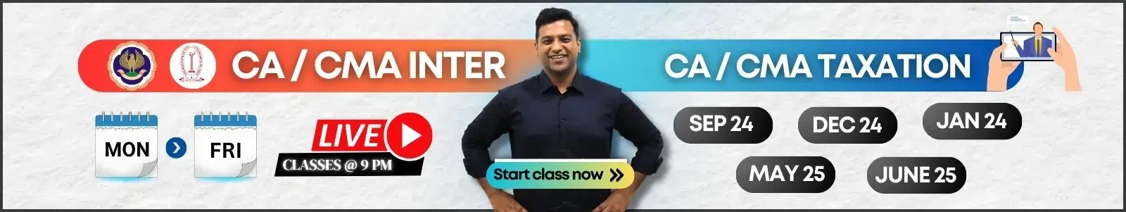 CA Foundation September and CA Inter May 25 Attempt